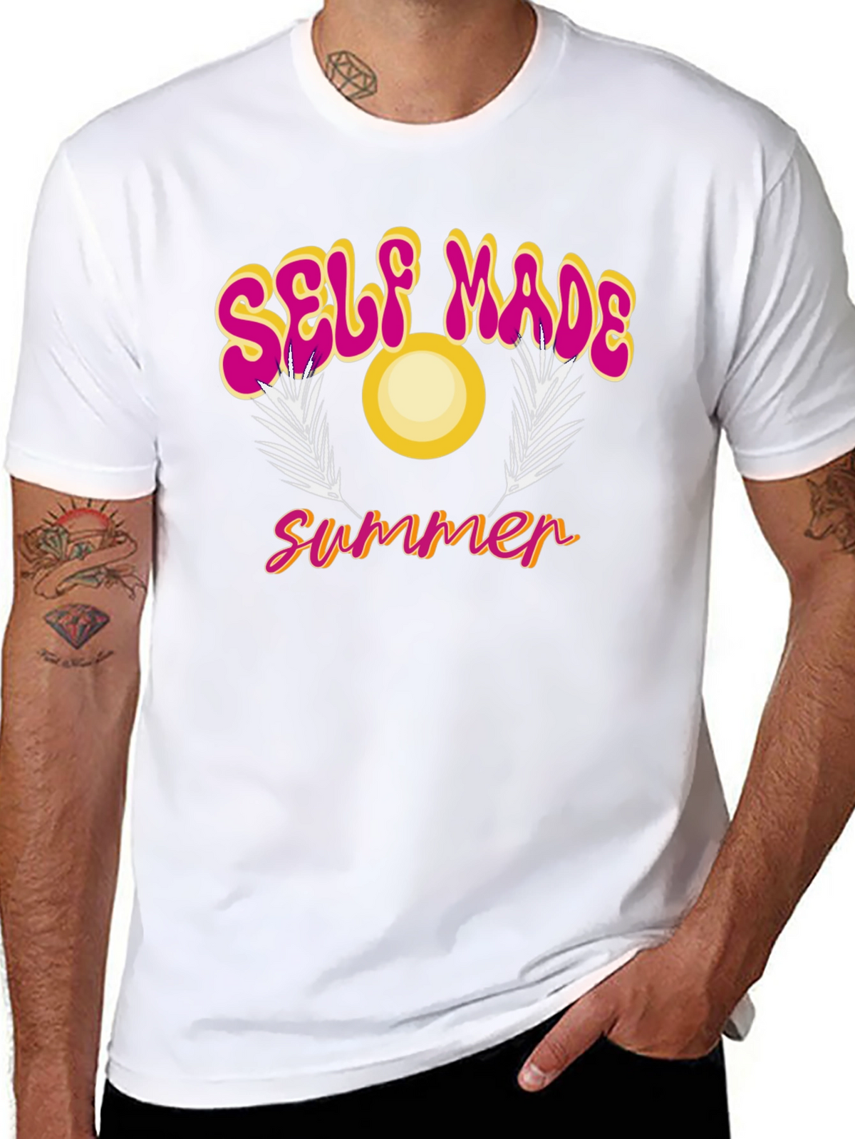 Self Made Summer Black Graphic T-Shirt