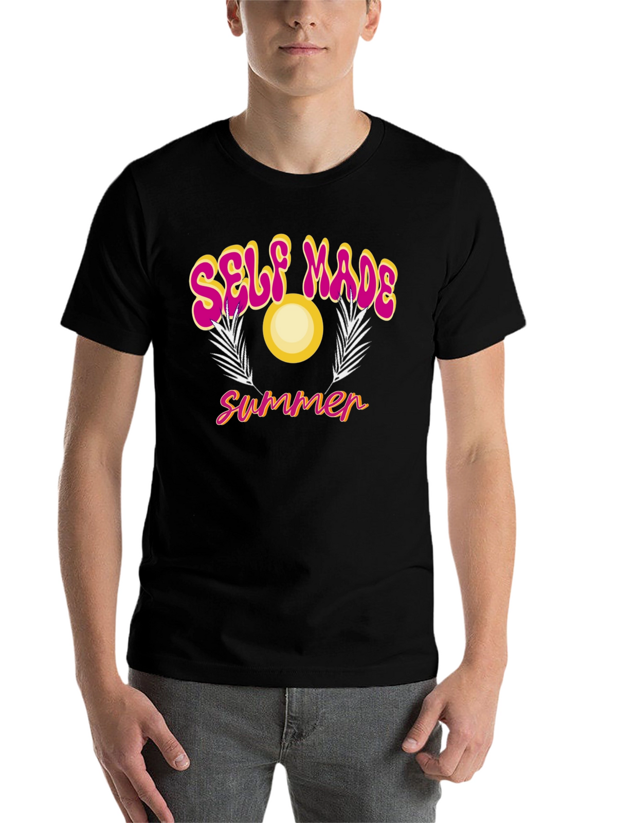 Self Made Summer Black Graphic T-Shirt