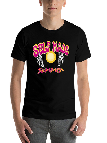 Self Made Summer Black Graphic T-Shirt