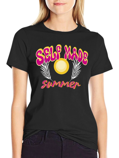 Self Made Summer Black Graphic T-Shirt
