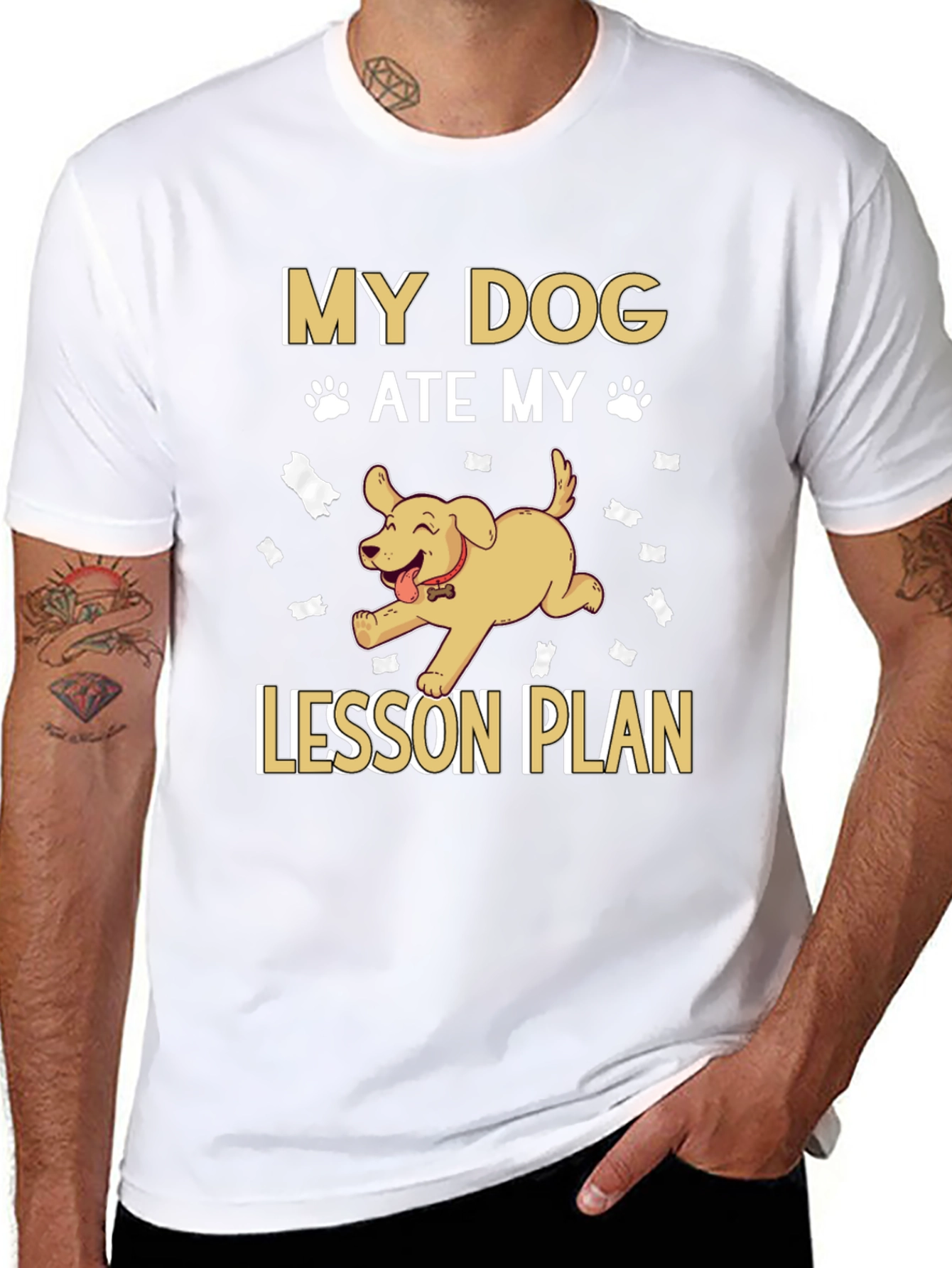 My Dog Ate My Lesson Plan Black T-Shirt