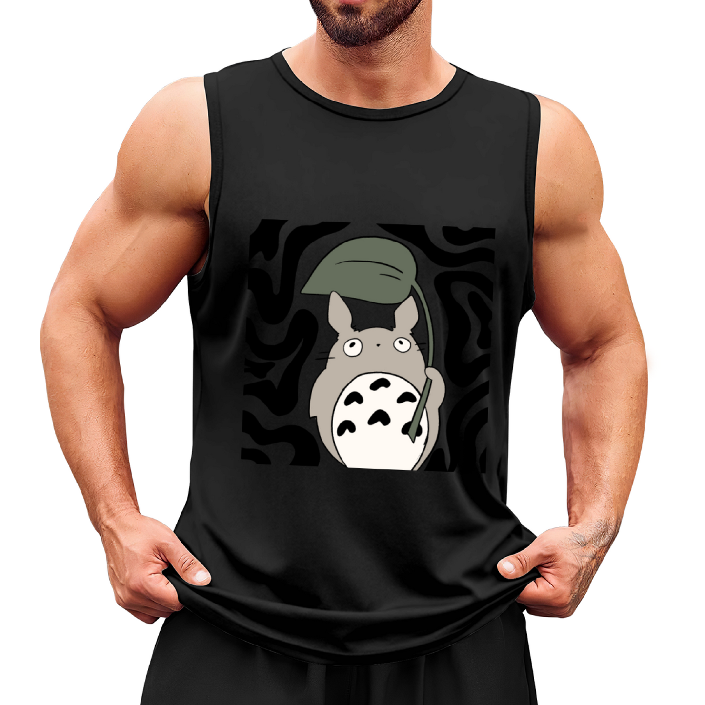 Cute Totoro Leaf Cartoon Anime Casual Sleeveless Vest