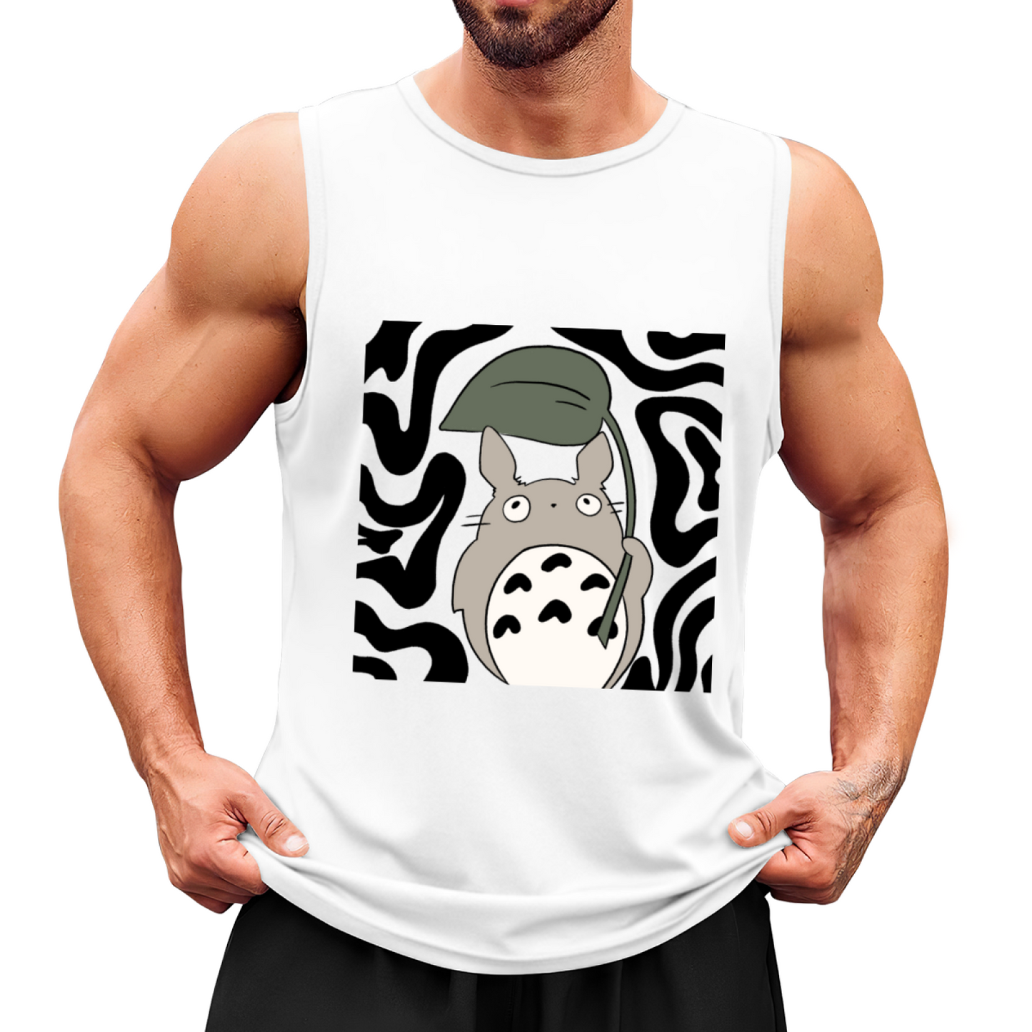 Cute Totoro Leaf Cartoon Anime Casual Sleeveless Vest