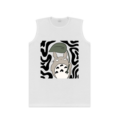 Cute Totoro Leaf Cartoon Anime Casual Sleeveless Vest