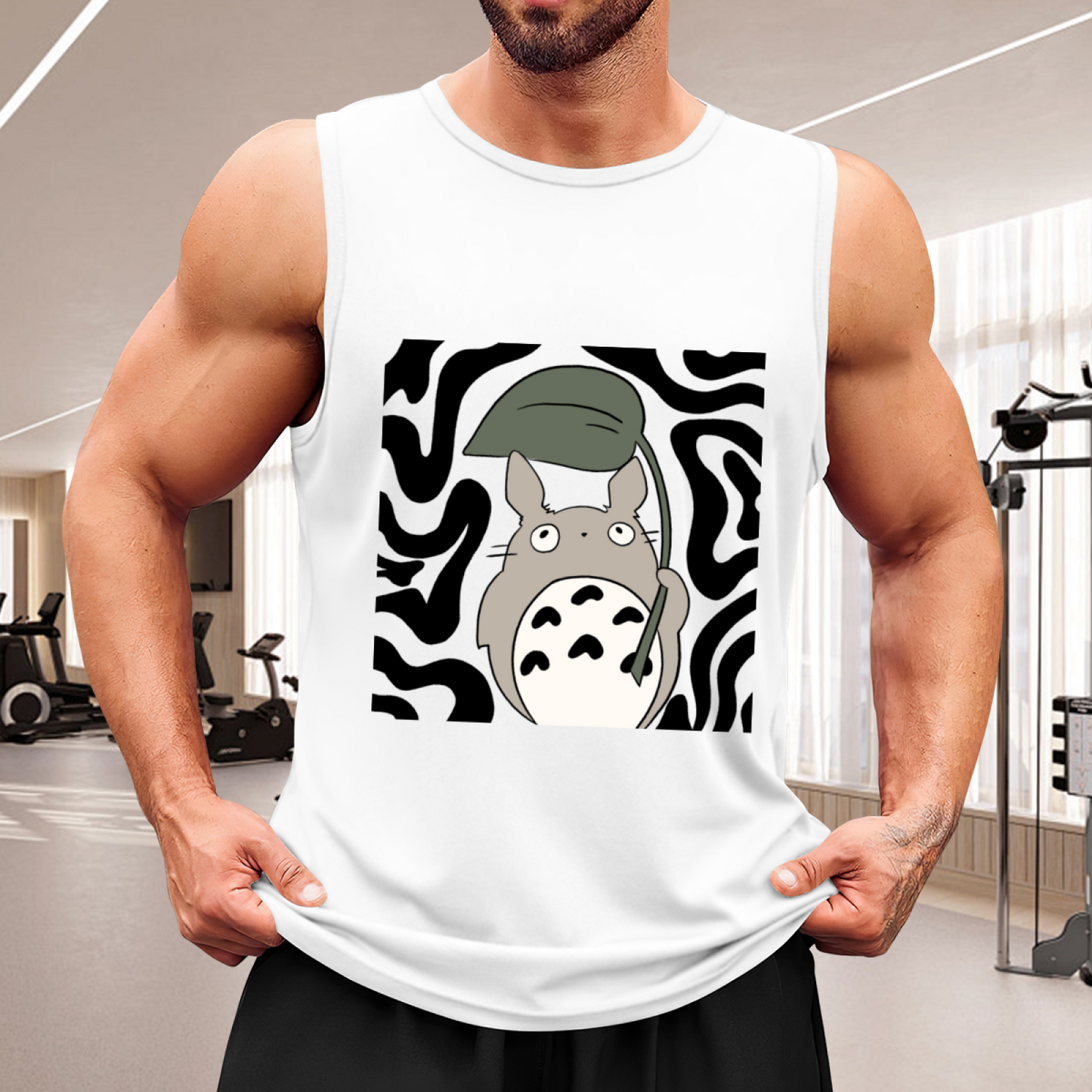 Cute Totoro Leaf Cartoon Anime Casual Sleeveless Vest