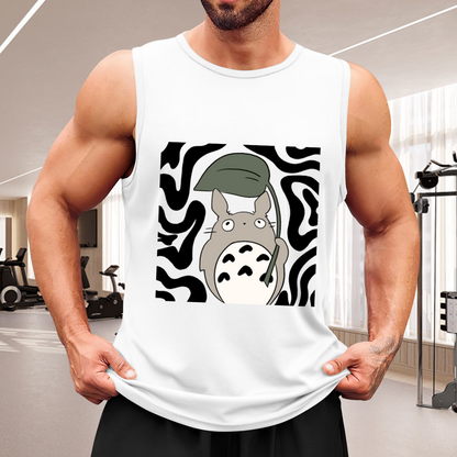 Cute Totoro Leaf Cartoon Anime Casual Sleeveless Vest