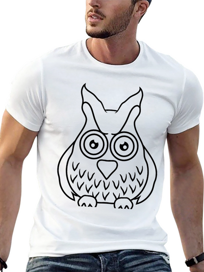 Mens Black Owl Graphic T-Shirt