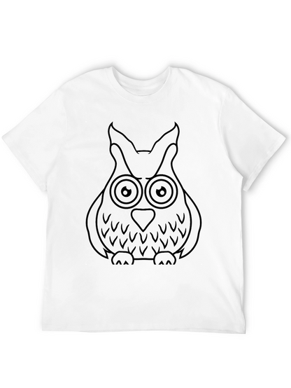 Mens Black Owl Graphic T-Shirt