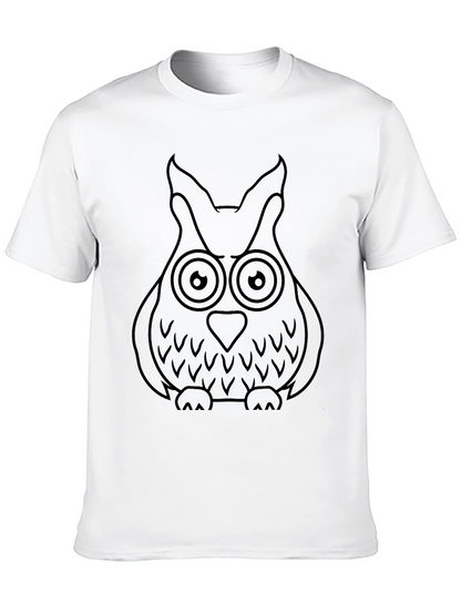Mens Black Owl Graphic T-Shirt