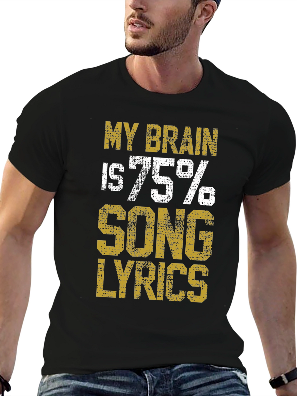 Brain Song Lyrics Black T-Shirt