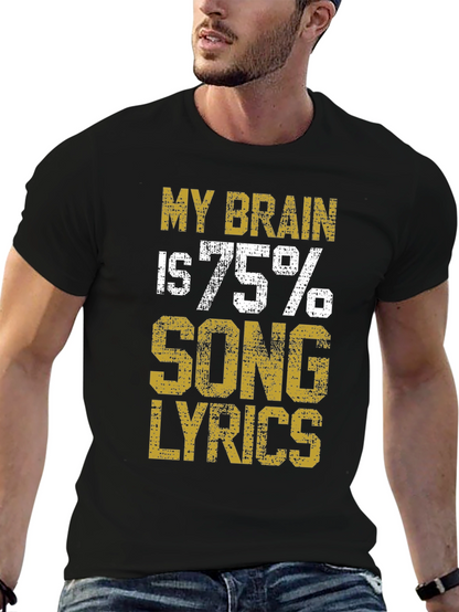 Brain Song Lyrics Black T-Shirt