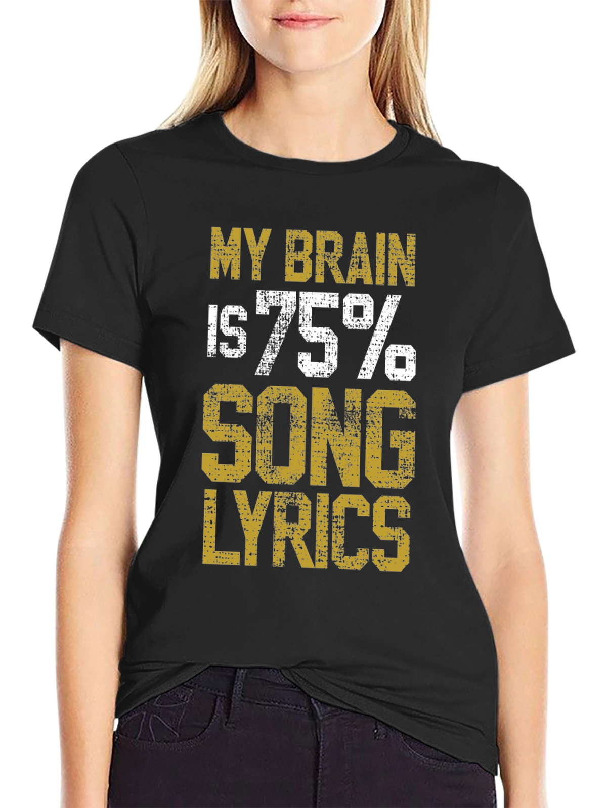 Brain Song Lyrics Black T-Shirt