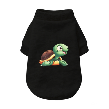 Cheerful Cartoon Turtle Print Pet Sweater, Soft Comfy Small Pet Clothes