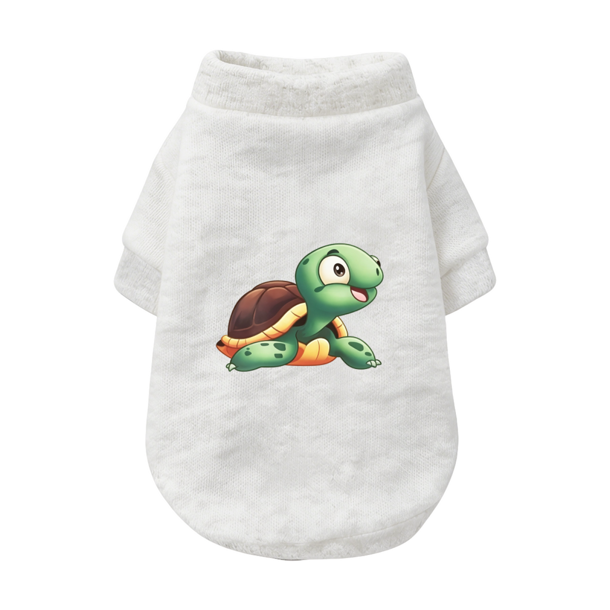 Cheerful Cartoon Turtle Print Pet Sweater, Soft Comfy Small Pet Clothes
