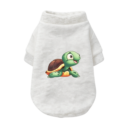 Cheerful Cartoon Turtle Print Pet Sweater, Soft Comfy Small Pet Clothes
