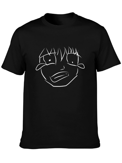 Cartoon Face Black T-Shirt