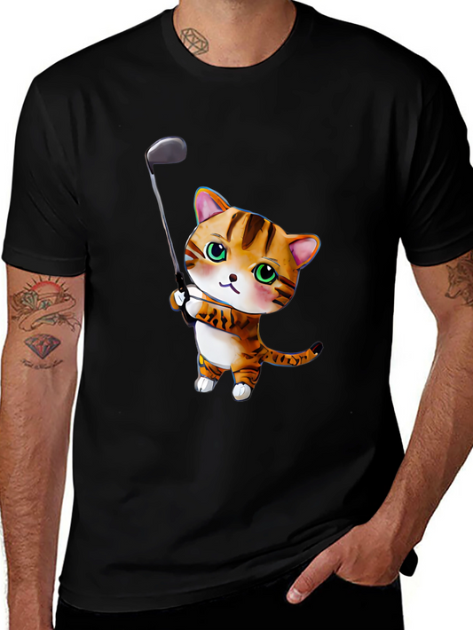 Golfing Cat T-Shirt - Novelty Tee for Golf Lovers