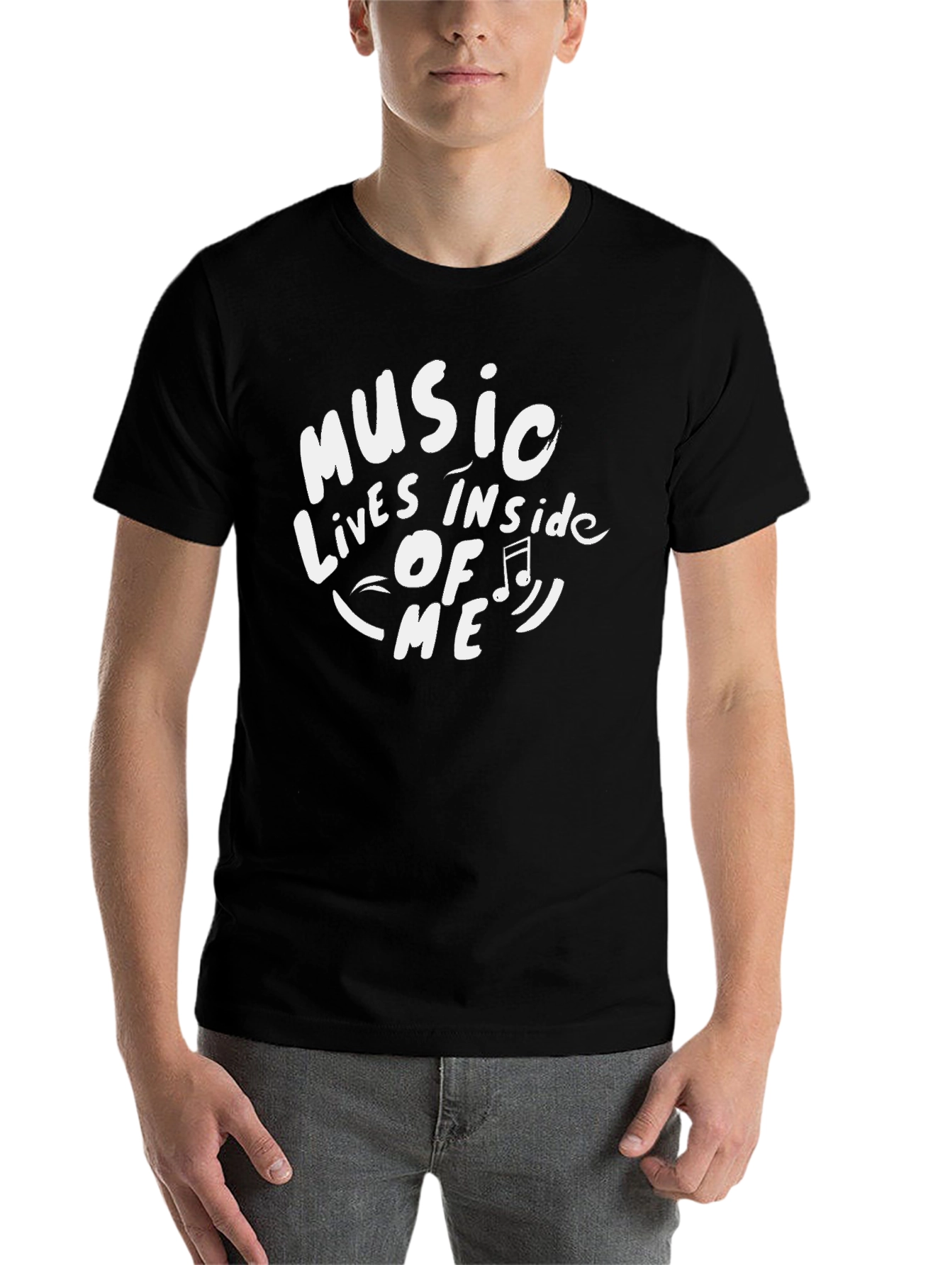 Music Inside Me Graphic Tee - Black Cotton T-Shirt