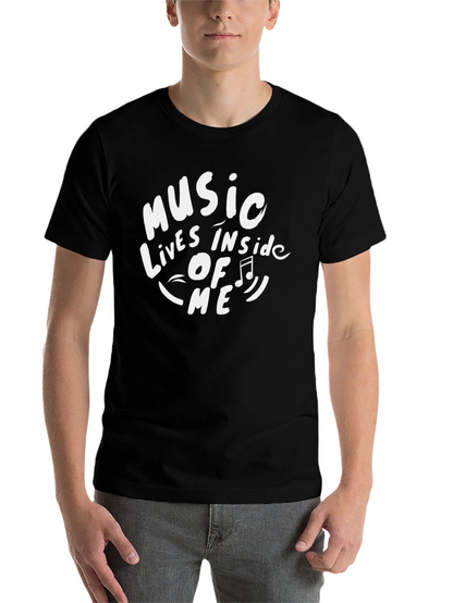 Music Inside Me Graphic Tee - Black Cotton T-Shirt