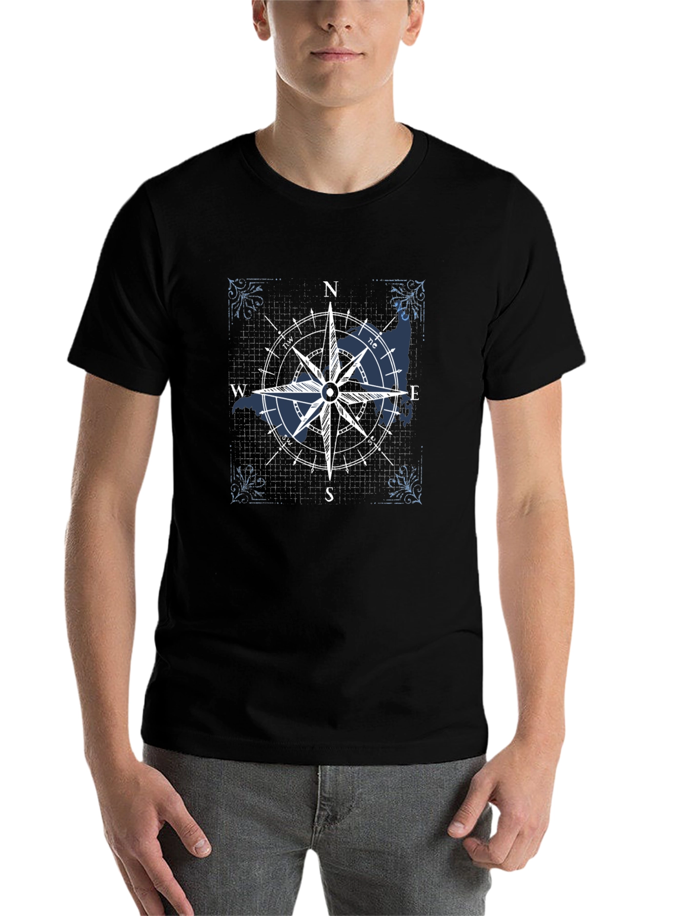 Compass Rose Graphic T-Shirt - Nautical Style