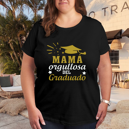 Spanish Mamá Orgullosa Del Graduado Graduation Plus Size Women Graphic Tee