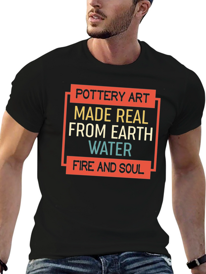Pottery Art T-Shirt - Earth Water Fire & Soul