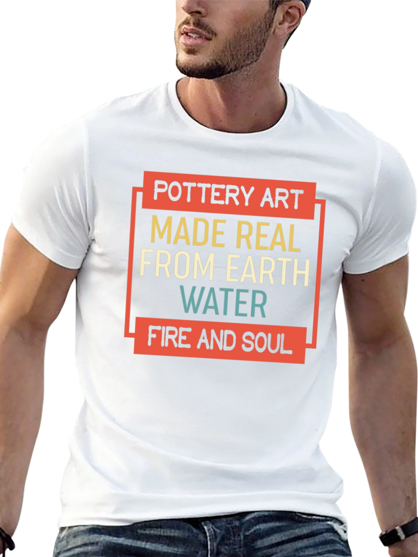 Pottery Art T-Shirt - Earth Water Fire & Soul