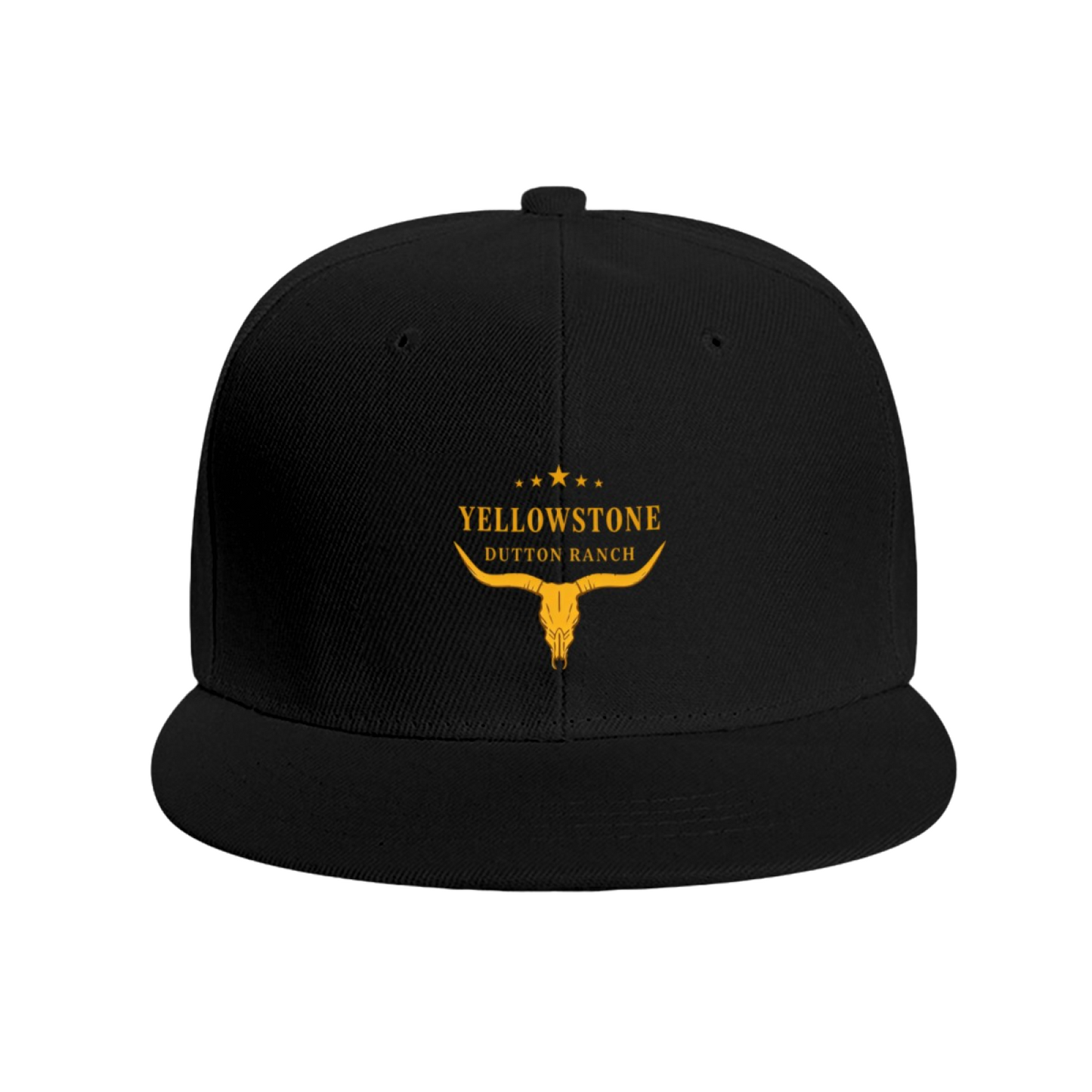 Yellowstone Dutton Ranch Longhorn Skull Print Flat Brim Sun Hat, Western Cowboy Outdoor Cap