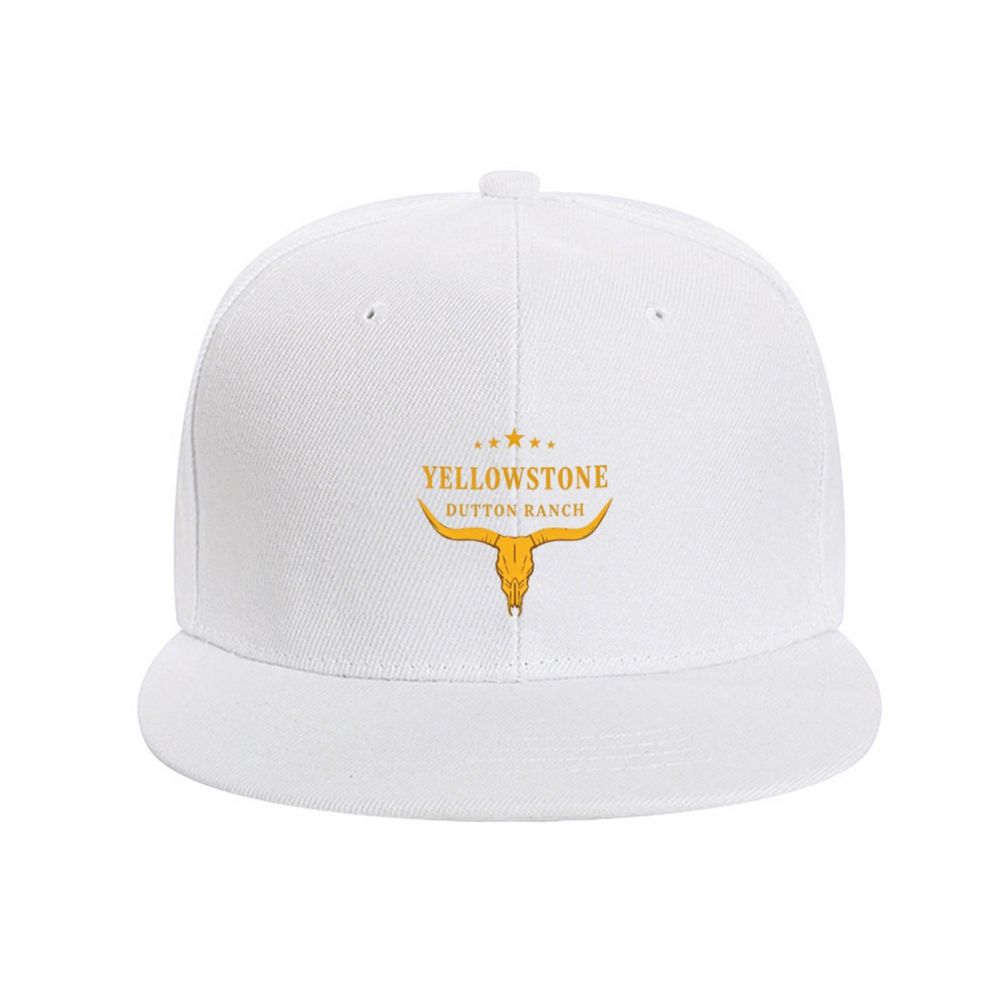 Yellowstone Dutton Ranch Longhorn Skull Print Flat Brim Sun Hat, Western Cowboy Outdoor Cap