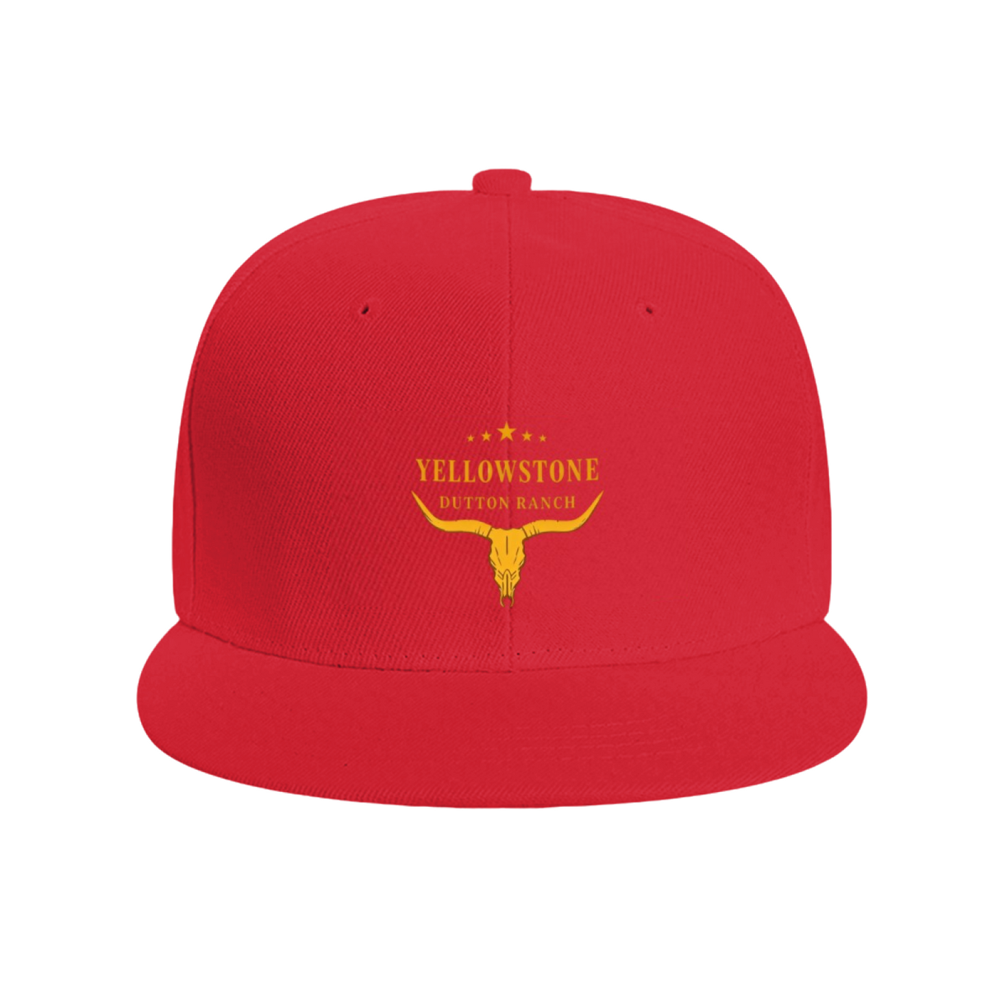Yellowstone Dutton Ranch Longhorn Skull Print Flat Brim Sun Hat, Western Cowboy Outdoor Cap