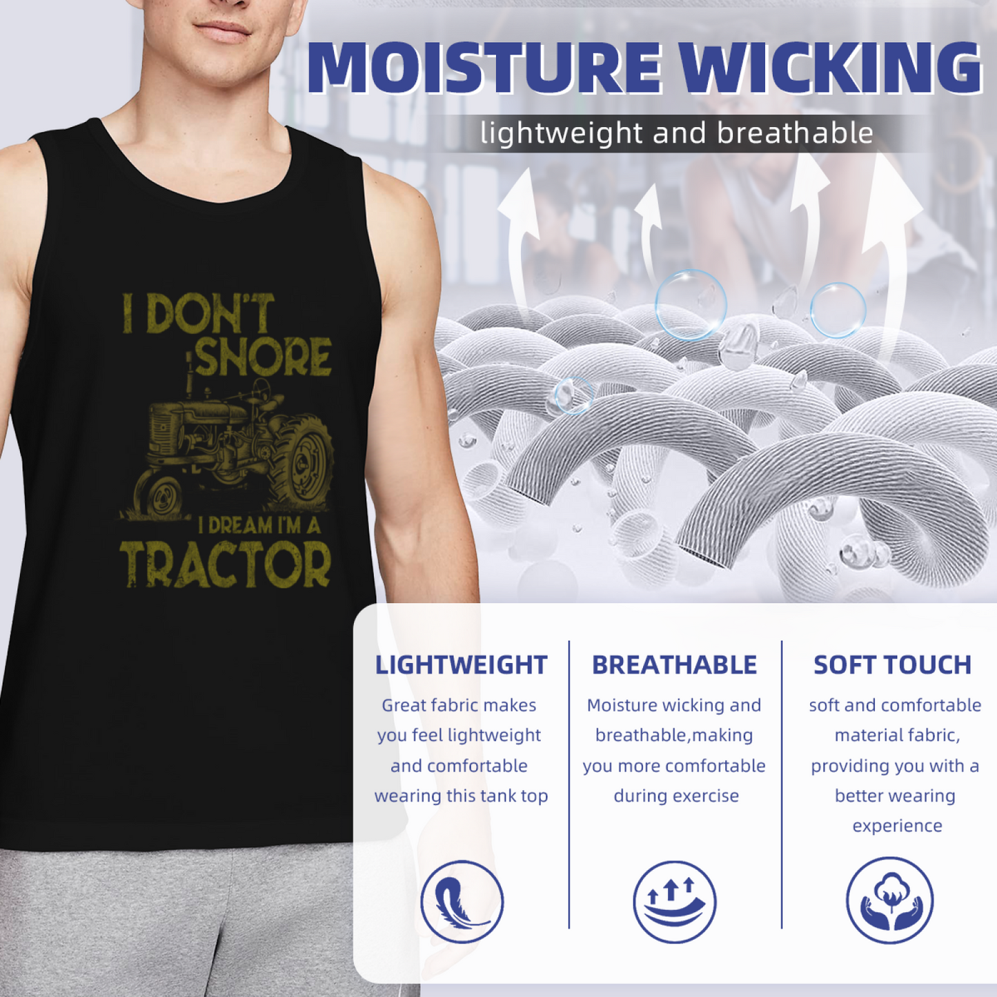 I Don¡¯t Snore I Dream I¡¯m A Tractor Farmer Funny Men Tank Top