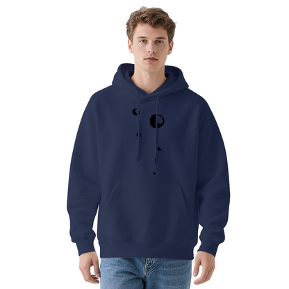 Minimal Abstract Moon Dot Simple Print Hoodie, Unisex Soft Comfort Minimalist Top
