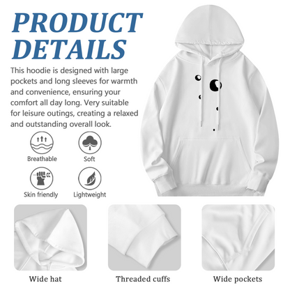 Minimal Abstract Moon Dot Simple Print Hoodie, Unisex Soft Comfort Minimalist Top