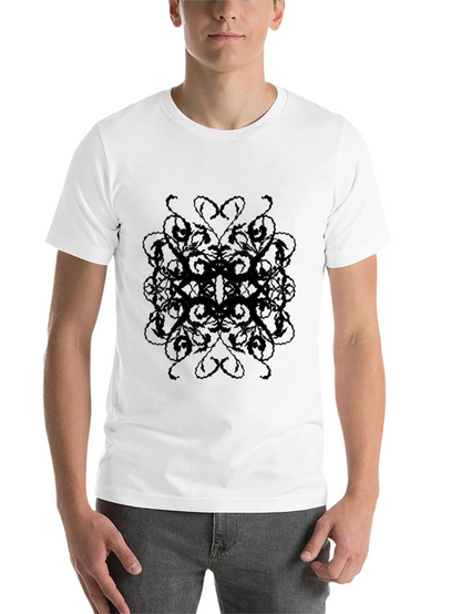 Mens Black Patterned T-Shirt - Casual Style