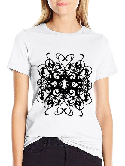 Mens Black Patterned T-Shirt - Casual Style