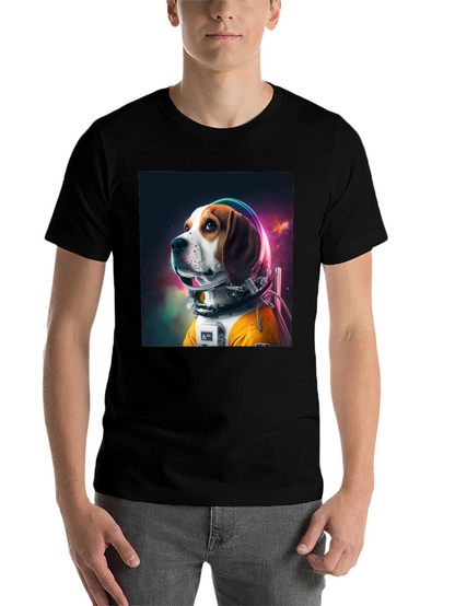 Astronaut Dog Graphic Tee - Cool Space Beagle Shirt