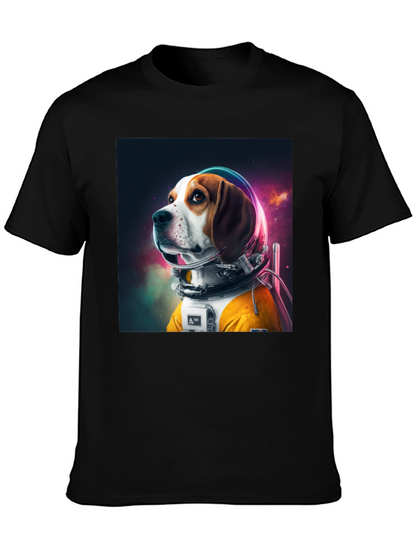 Astronaut Dog Graphic Tee - Cool Space Beagle Shirt