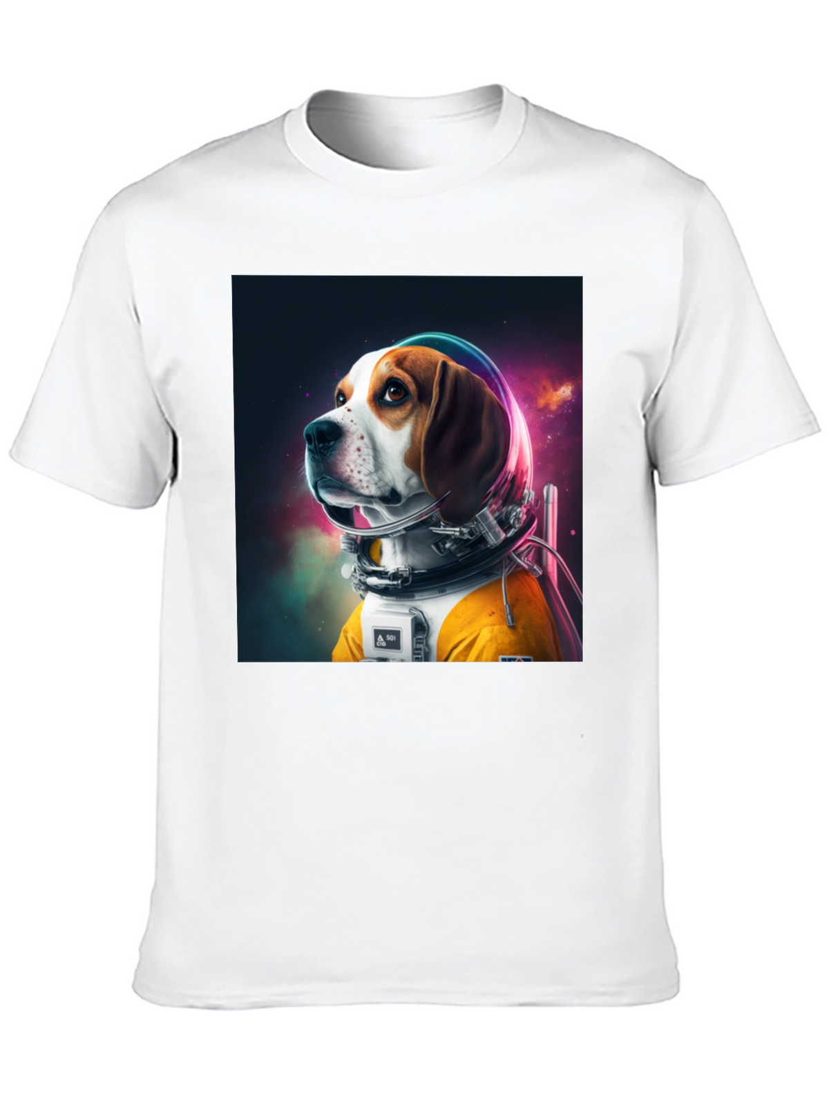 Astronaut Dog Graphic Tee - Cool Space Beagle Shirt