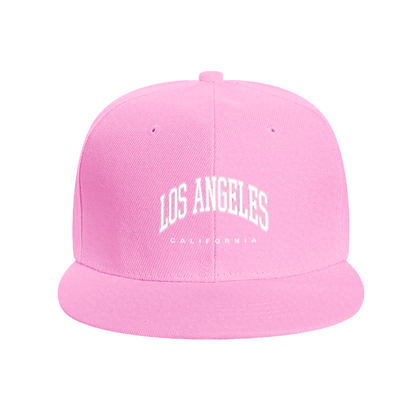 Vintage Los Angeles California Printed Black Flat Brim Hat, West Coast Streetwear Snapback
