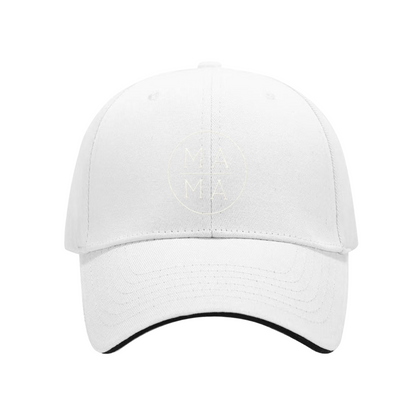 Circular Minimal MA MA Letter Multi-Color Sandwich Brim Mom Cap