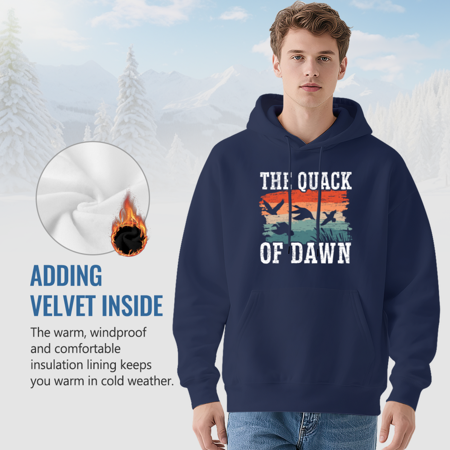 Vintage The Quack Of Dawn Duck Hunting Hoodie, Mens Comfort Outdoor Sweatshirt