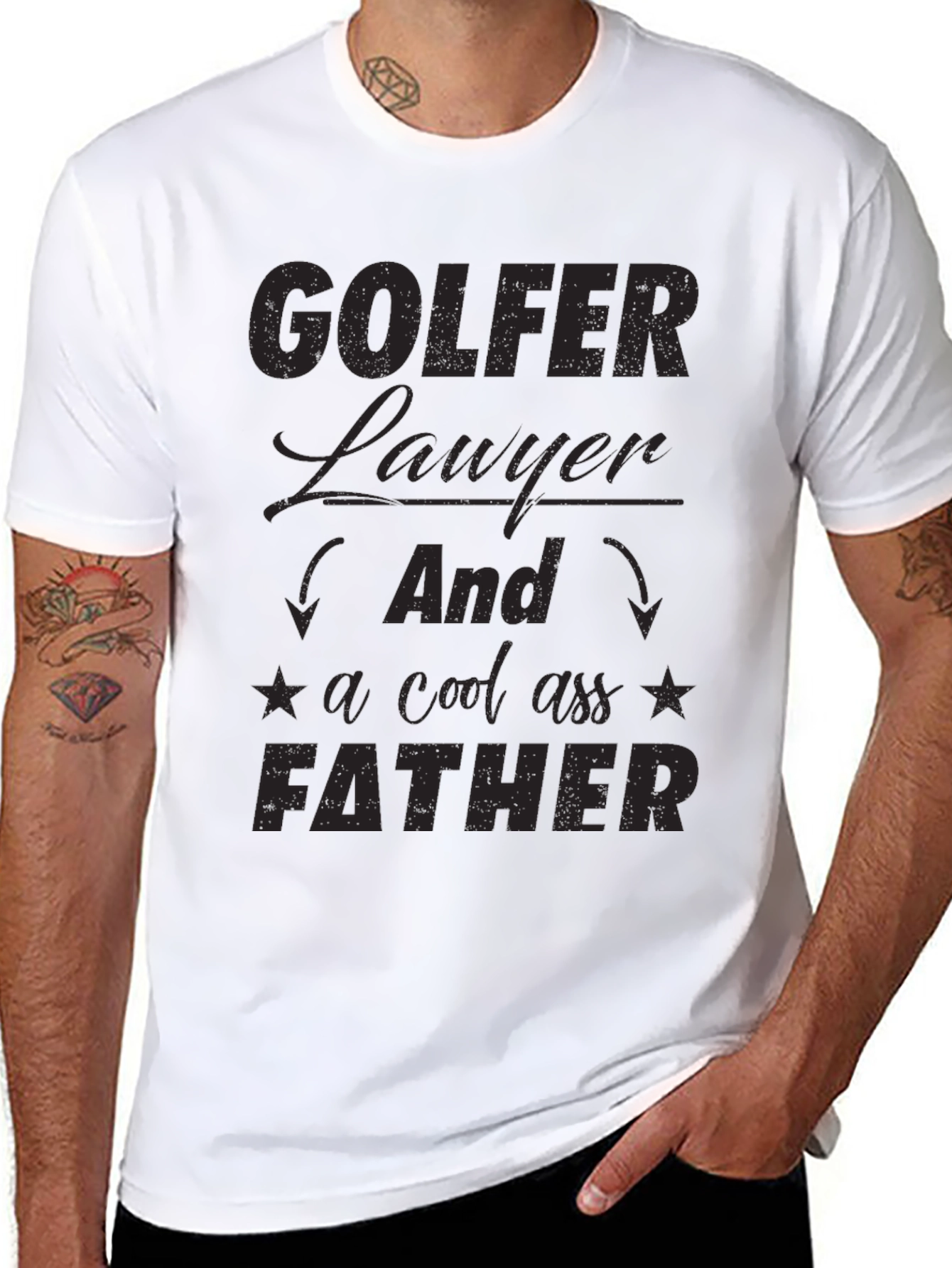Golfer Lawyer Father Black T-Shirt