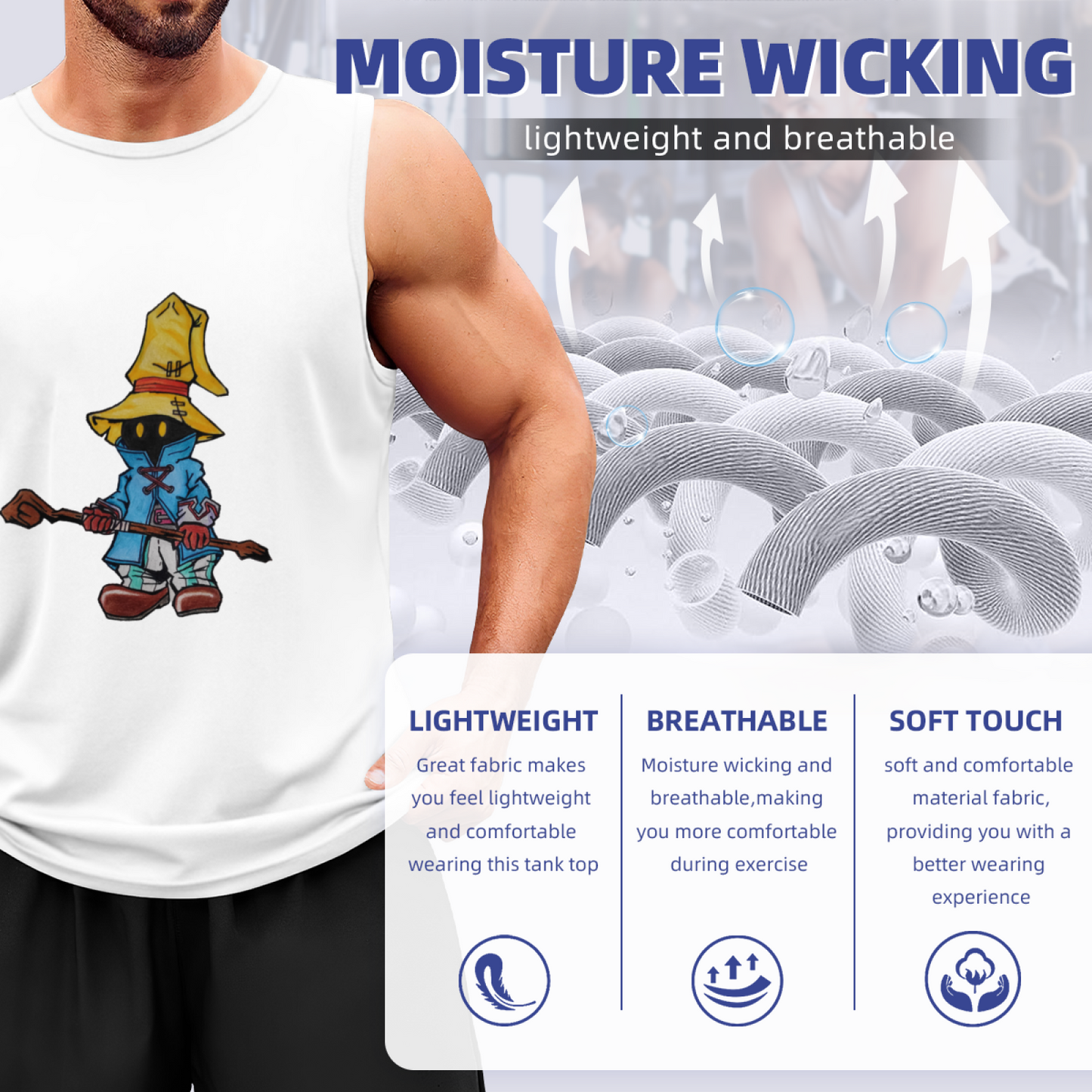 Vivi Final Fantasy Black Mage Anime Fan Sleeveless Shirt