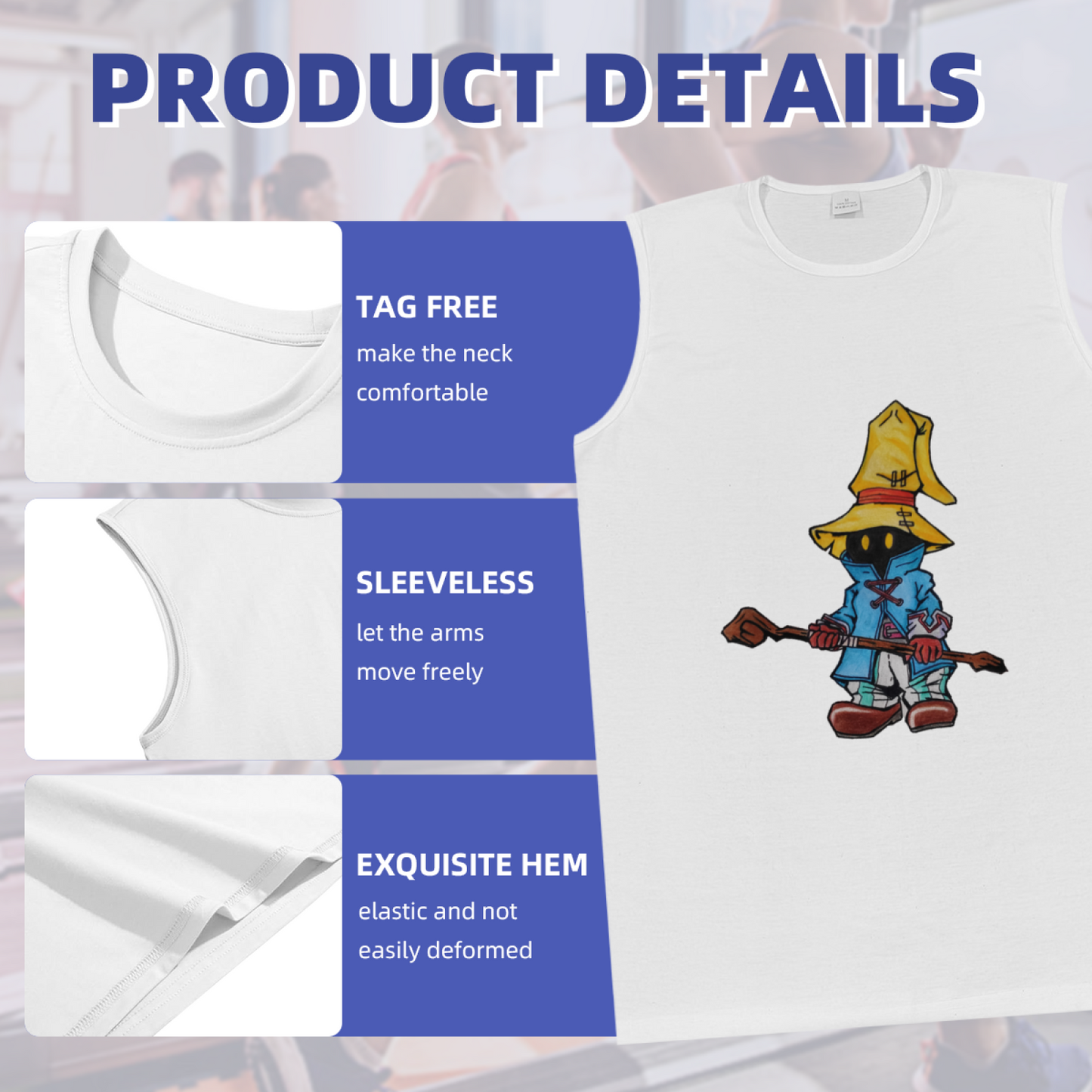 Vivi Final Fantasy Black Mage Anime Fan Sleeveless Shirt