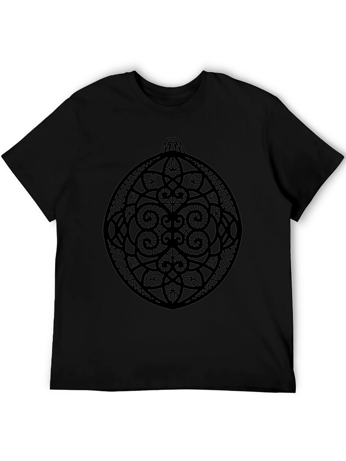Ornament Graphic Tee - Stylish Black Cotton T-Shirt