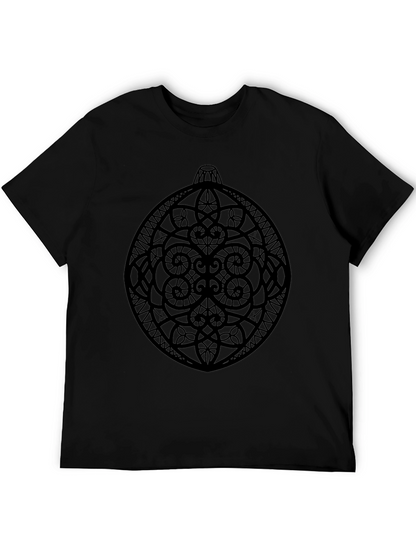 Ornament Graphic Tee - Stylish Black Cotton T-Shirt