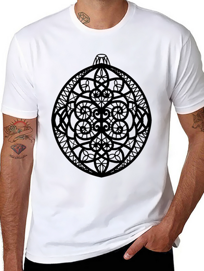 Ornament Graphic Tee - Stylish Black Cotton T-Shirt