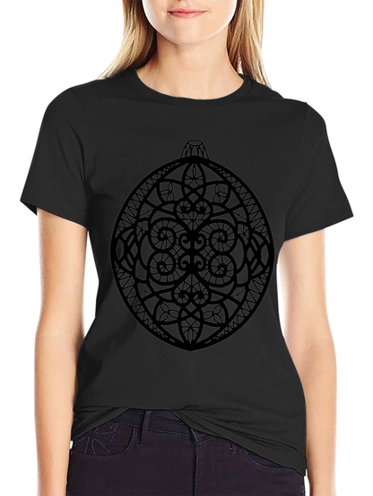 Ornament Graphic Tee - Stylish Black Cotton T-Shirt