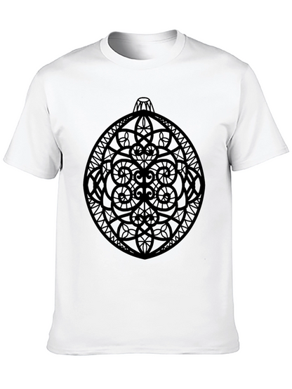 Ornament Graphic Tee - Stylish Black Cotton T-Shirt