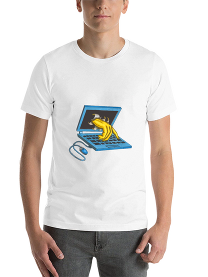 Laptop Monster Graphic Tee - Black Cotton T-Shirt